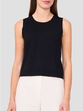 Halogen Black Crew Neck Sweater Tank